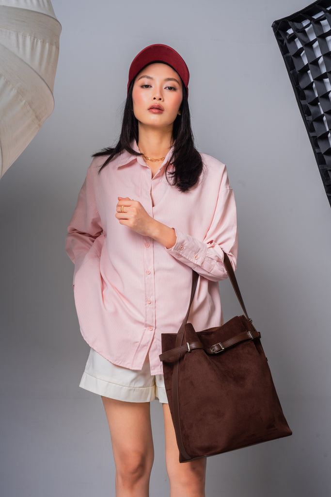 Aria Bucket Bag (Chestnut - Suede)