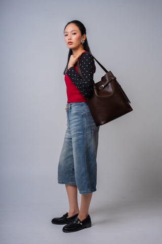 Aria Bucket Bag (Ebony - Vegan Leather)