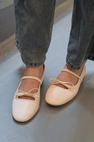 Evie Mary Jane Flats (Nude Pink)