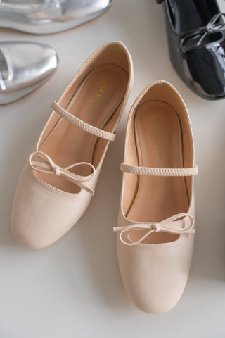 Evie Mary Jane Flats (Nude Pink)