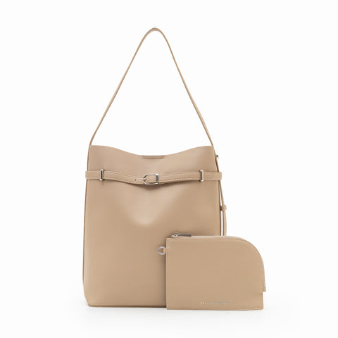 Aria Bucket Bag (Taupe - Vegan Leather)
