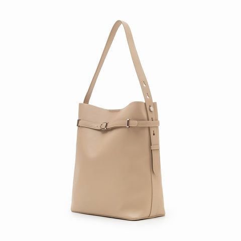 Aria Bucket Bag (Taupe - Vegan Leather)