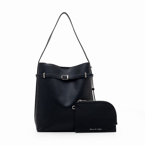 Aria Bucket Bag (Black - Vegan Leather)