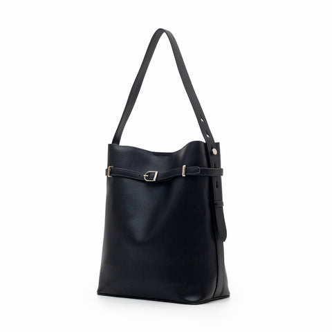 Aria Bucket Bag (Black - Vegan Leather)