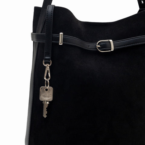 Aria Bucket Bag (Black - Suede)