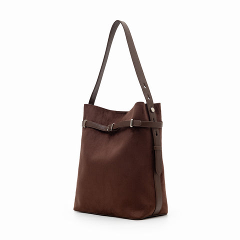 Aria Bucket Bag (Chestnut - Suede)