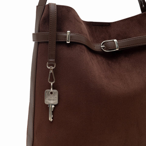 Aria Bucket Bag (Chestnut - Suede)