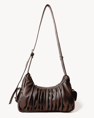 Zora Pleated Cargo Bag (Espresso - Vegan leather)