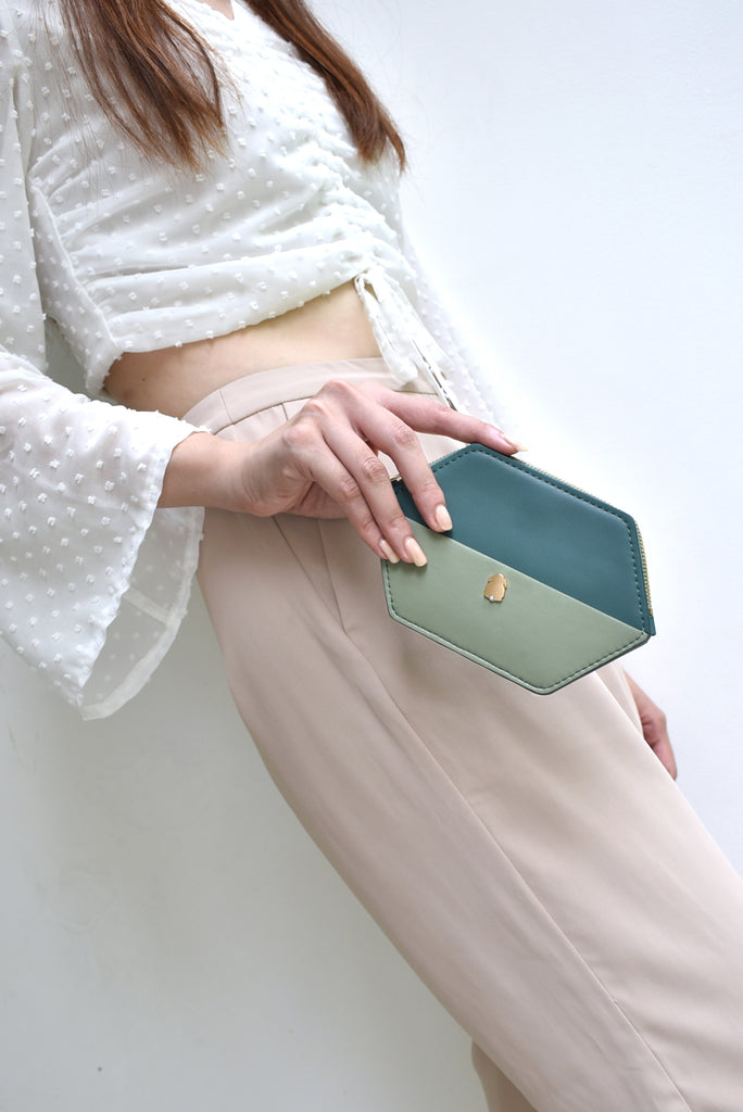 Odelia Hexagon Wallet (Green)