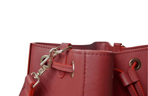 Hallie Bucket Bag (Berry Red)
