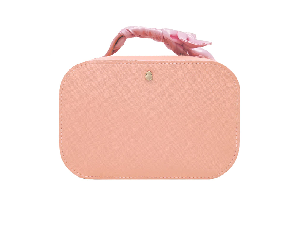 Soleil Saffiano Structured Camera Bag with gold chain and twilly in Shy Bloom colour